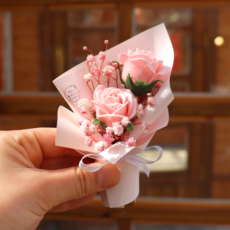 컬러 장미 꽃다발, 핑크