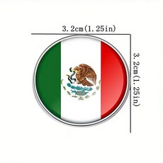 냉장고 자석 기념품 3D 멕시코 국기 실버 메탈 장식 홈 주방 액세서리