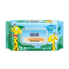 寶護 潔膚嬰兒柔濕巾系列-寶寶專用 99%純水 溫和清潔 【24h百貨網】, 1個, 清爽型80枚（藍）,潔膚濕巾, 80個裝, 80g