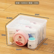 大號翻蓋尿布收納盒 8000ml, 1個, 中號透明, 中號透明