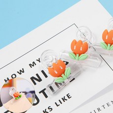 모양 튤립 서류 사무용 사진 플라스틱 집게 소형 1P 사무용 플라스틱 사진 곰 문서 집게 종이