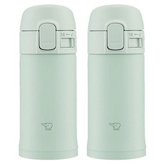 조지루시 원터치 스테인리스 경량 보온보냉 머그 텀블러 SMPD20GM, 세이지 그린, 2개, 200ml