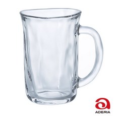 ADERIA 日本手捻仿陶附柄啤酒杯 玻璃杯 把手杯 6693, 詳見包裝