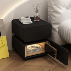 가정용 소형 금고 2단 미니협탁 안전 금고 소형40cm, 블랙