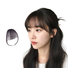 오드뷰티 시스루뱅가발 사이드 있는 일자 앞머리, 1개, 브라운블랙