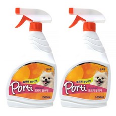 포르티 강아지탈취제 베이비파우더향, 1L, 2개