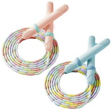 로지 소프트 구슬 꼬임방지 줄넘기2P, 핑크+블루, 2개