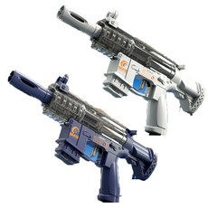 水槍 30CM 無需電池 射程5-7米 耐玩 手動連發水槍 M416 夏天玩具 打水仗 沙灘玩具, 寶藍, 1個