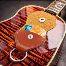 기타 피크 키링 케이스 통기타 굿즈 악세서리 홀더 일렉기타 보관함, 브라운-1P