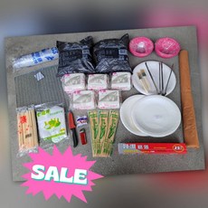 10人烤肉用品組合 中秋烤肉用品 木炭 烤肉網 火種 烤肉夾 紙盤 鋁箔紙 竹籤 塑膠手套 免洗筷, 1個