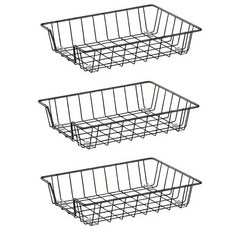 Gawerk 레터 데스크 트레이 오거나이저 A4 파일 잡지 보관 바구니 정리함 블랙 3팩 283505, Gawerk 레터 데스크 트레이 오거나이저, A4 파일