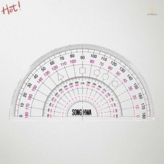 SCS 각도기 수학도구 측정용구 투명각도기 13cm 학생용 플라스틱용 학용각도기