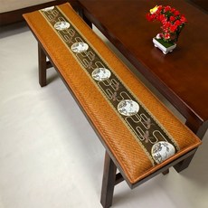 라탄 벤치 방석 매트 쿠션 긴 의자 패드 푹신한, 브라운