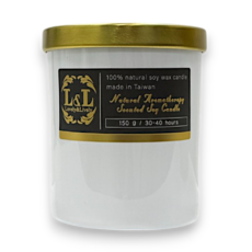 L&L 蔚藍之心香氛蠟燭 大豆蠟製 居家香氛擺設 150g 持久燃燒30小時, 1個, 木質芳香