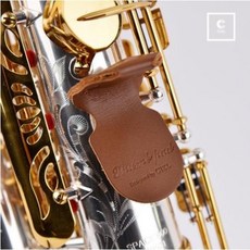 색소폰 엄지걸이 씨엘 썸패드 색소폰 엄지고무 브라운 천연가죽, 레드, 1개