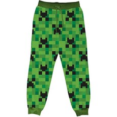 마인크래프트 크리퍼 파자마 조거 슬립 팬츠 라이선스 초록색.104010