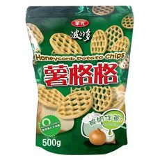好市多 薯格格酸奶洋蔥口味 500g - 獨特蜂窩造型，無添加人工味精, 1個