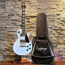 Epiphone Les Paul Custom 電吉他 雙線圈 孤獨搖滾 終身保固, 白色,不加購, 1個