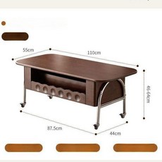 [웰리노아] 우리집 리프트업 테이블 이동식 (110 * 55cm) 체리 블랙 월넛