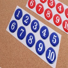 블라썸 원형 에폭시 번호판 번호스티커, 빨강