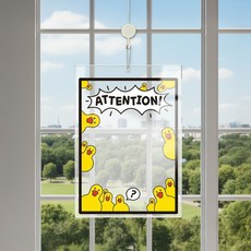ATTENTION1 걸이형 아크릴 메모보드 알림 게시판 210x300mm 투명판, 상세페이지 참조