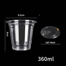 12/16/20온스 일회용 투명 플라스틱 컵 누수 방지 파손 우유 버블티 커피 음료 일상용 214224, 10pcs 12OZ, 10개