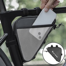 시그니처베이지 자전거 로드 프레임 가방 삼각백 YPZ387, 1개, 블랙