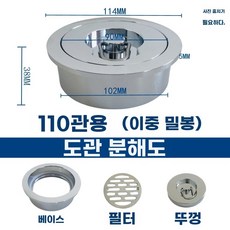 바닥 목욕탕 커버 배수구 마개 배수구 연못, U01KSK849XNMEFXS0DMHTECTA7-018, 1개, R. 라운드 110 풀링 링 이중 씰