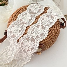 50mm 볼륨 로즈 자수레이스 망사레이스 원단 레이스천 레이스끈, 1개, 50mm 볼륨 로즈 레이스_270cm(3마)