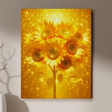 풍수액자 해바라기 액자 그림 집들이선물 개업선물 인테리어 그림, 5.황금운 해바라기