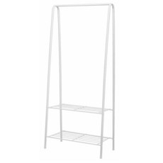 청소앤 미니 옷걸이 행거 2단 1100 더블스탠드 무광 옷방 그란데 철제스텐드, 화이트, 화이트