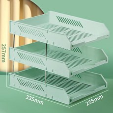 공구 정리함 CA601 3단 툴벨트 수납 이동식 보관함, 1개, 3단 파일 스탠드 모란디 그린, 기본 색상