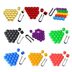 20pcs 17mm 19mm 21mm 자동차 타이어 너트 볼트 외부 장식 자동차 휠 너트 캡 보호 캡 녹슬지 않는 자동 허브 나사 커버 도금한 은 20개, 도금한 은 × 17mm × 20개