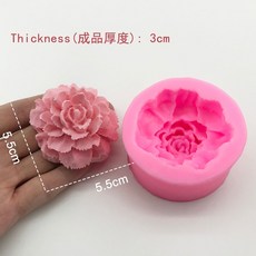 꽃 꽃잎 장식 몰드 케이크 앙금 베이킹 틀 떡3D 장미 꽃 금형 DIY 석고 작업 클레이 레진 아트 소프트 실리, 1개
