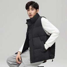 背心男冬天防風口袋馬甲背心棉服保暖外套禦寒鋪棉大尺碼外套中老年男士爸爸夾克青少年學生加厚防寒無袖背心立領外套