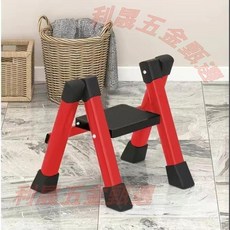 家用摺疊梯 加寬踏板 三角固定, 1個, 紅色一步