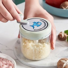 輕鬆料理 絞肉器家用蒜泥器 手動打搗蒜泥薑末切壓蒜末輔食攪大蒜蒜蓉攪碎機, 1個, [超大量400 鯨魚]搶單賣光