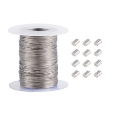 100m 304 스테인리스 스틸 와이어 로프 액세서리 DIY 제작 재료 스테인리스 스틸 색상 0.5mm, 스테인리스 색상, 1개