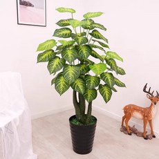 대형 인조조경 나무조화 실내외 나무 장식 매장 가짜, 1개, 140cm 상운 옐로우하트 (화분+풀)