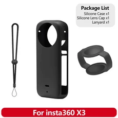 X3 액세서리 렌즈 가드 긁힘 방지 프리미엄 보호 캡 프레임 실리콘 insta360 카메라용, 01 for Insta360 X3, 09 1x Silicone Case Kit