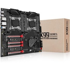 MACHINISIT LGA 2011-3 인텔 제온 E5 V3 V4 시리즈 프로세서용 마더보드 X99 마이크로 ATX 메인보드DDR4 최대 128GB PCIe 3.0 M.2 프로토콜, X99 D8-Red+E-ATX