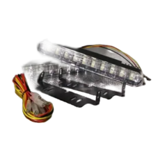 瘋馬車舖 現貨板橋 30LED雙色日行燈 (帶方向燈功能) 20LED白光 10LED黃光，提升日間行車安全與夜間轉彎警示效果, 1個