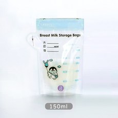 酷喜幼幼母乳儲存袋，母乳保鮮袋，集乳袋，食品級材質，防漏加厚設計，母乳儲存最佳選擇, 150ml -1片(感溫顯示), 1個