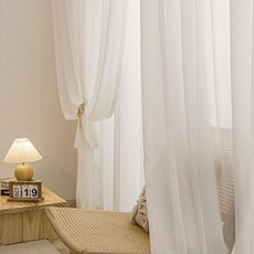 나비주름 쉬폰커튼 먼지없는 이음선없는 거실 커튼