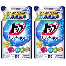 LION 獅王 Top Clear 液體洗衣精 補充包, 2個, 500g