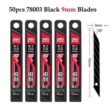 포켓 9mm 유틸리티 나이프 30도 블랙 스틸 블레이드 벽지 종이 필름 절단 U oxing 아트, 한개옵션2, 한개옵션1, 5 Boxes 78003