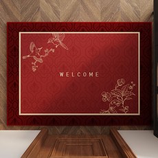 PUSHANG 入戶地墊 比利時絨 腳踏墊 80x120cm, B鵲笑鳩舞