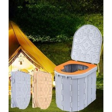 조립식 변기 캠핑용 차박 접이식 현장 화장실 휴대용, L. 회색 덮개 있는 변기 경화제