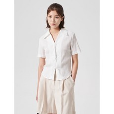 매장정품 에잇세컨즈 8SECONDS 레이스업 반소매 셔츠 화이트 (324865LY41) 324865LY41 206328