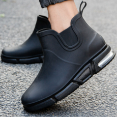 애드레스 남성용 쿠션 숏 레인부츠 슬립온 스타일 방수 신발